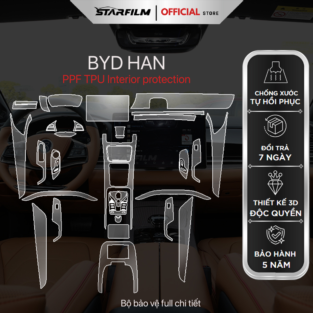 BYD HAN PPF TPU chống xước tự hồi phục STARFILM